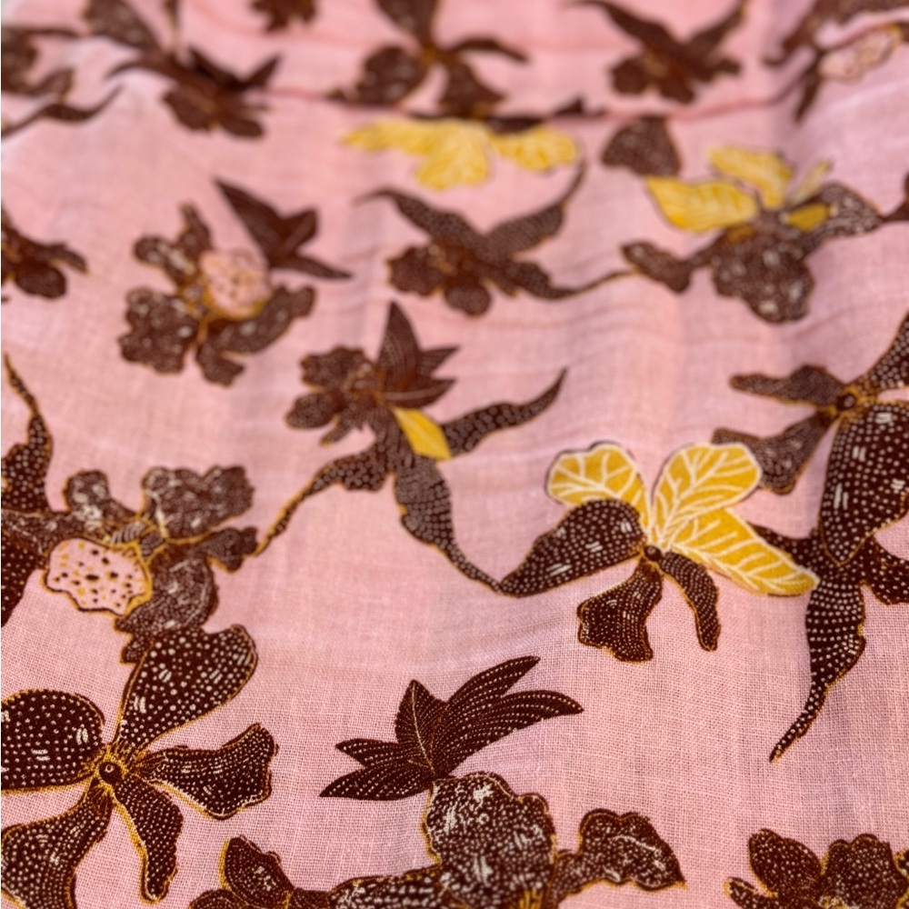 House of Harlow 1960 Linen Blend Pink Tropical Print Midi Dress size S
Linen